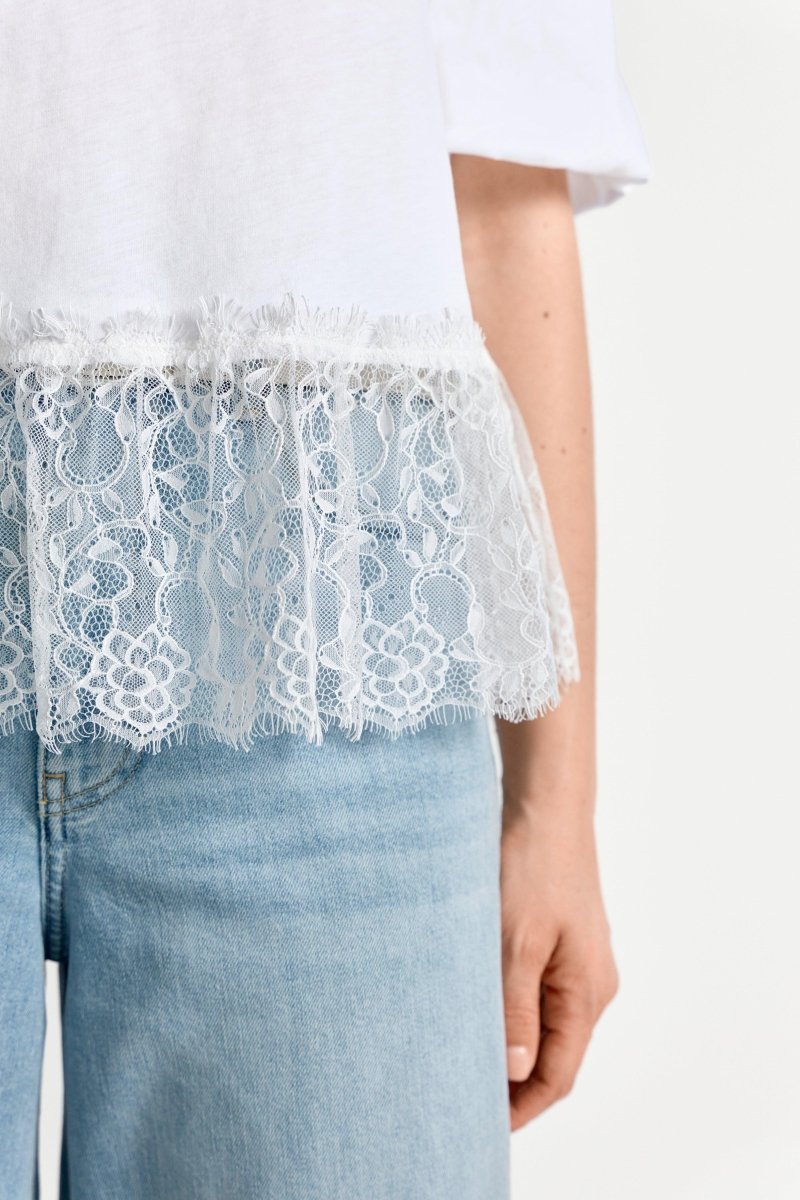 T-Shirt mit Spitzensaum-Rich & Royal