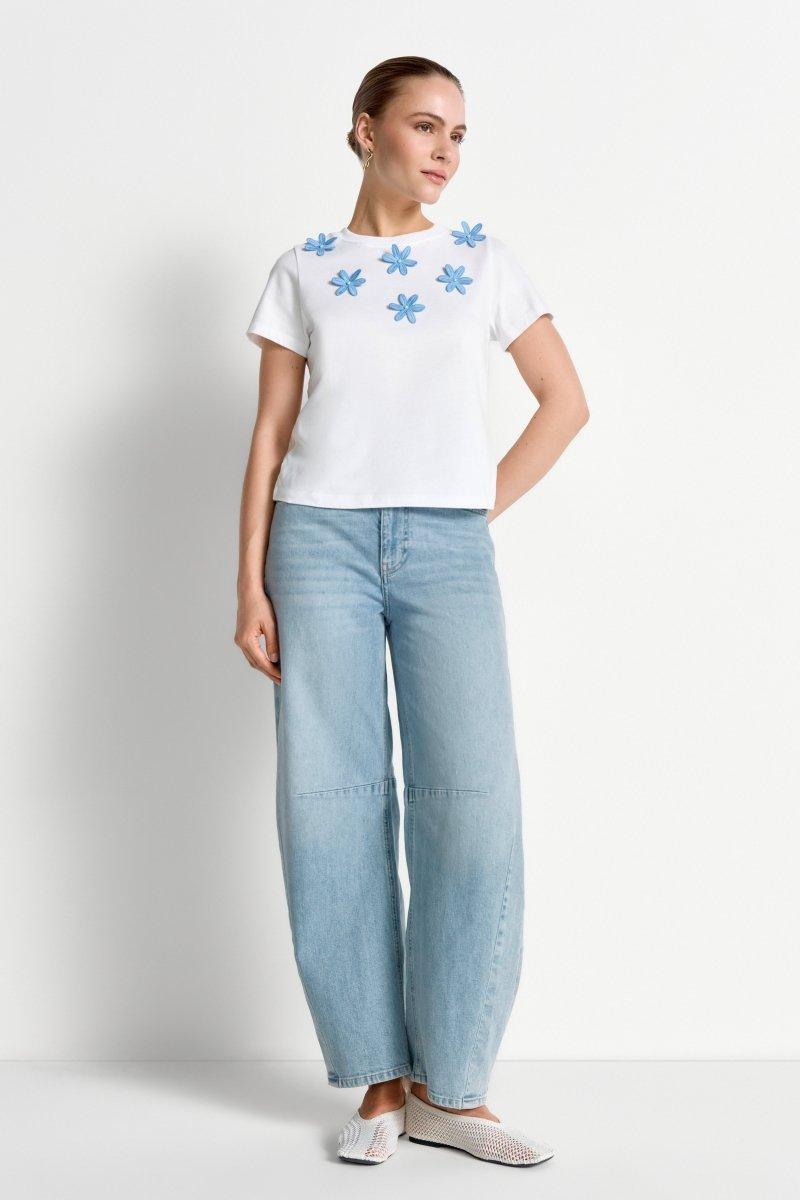 T-Shirt mit Blumenstickerei-Rich & Royal