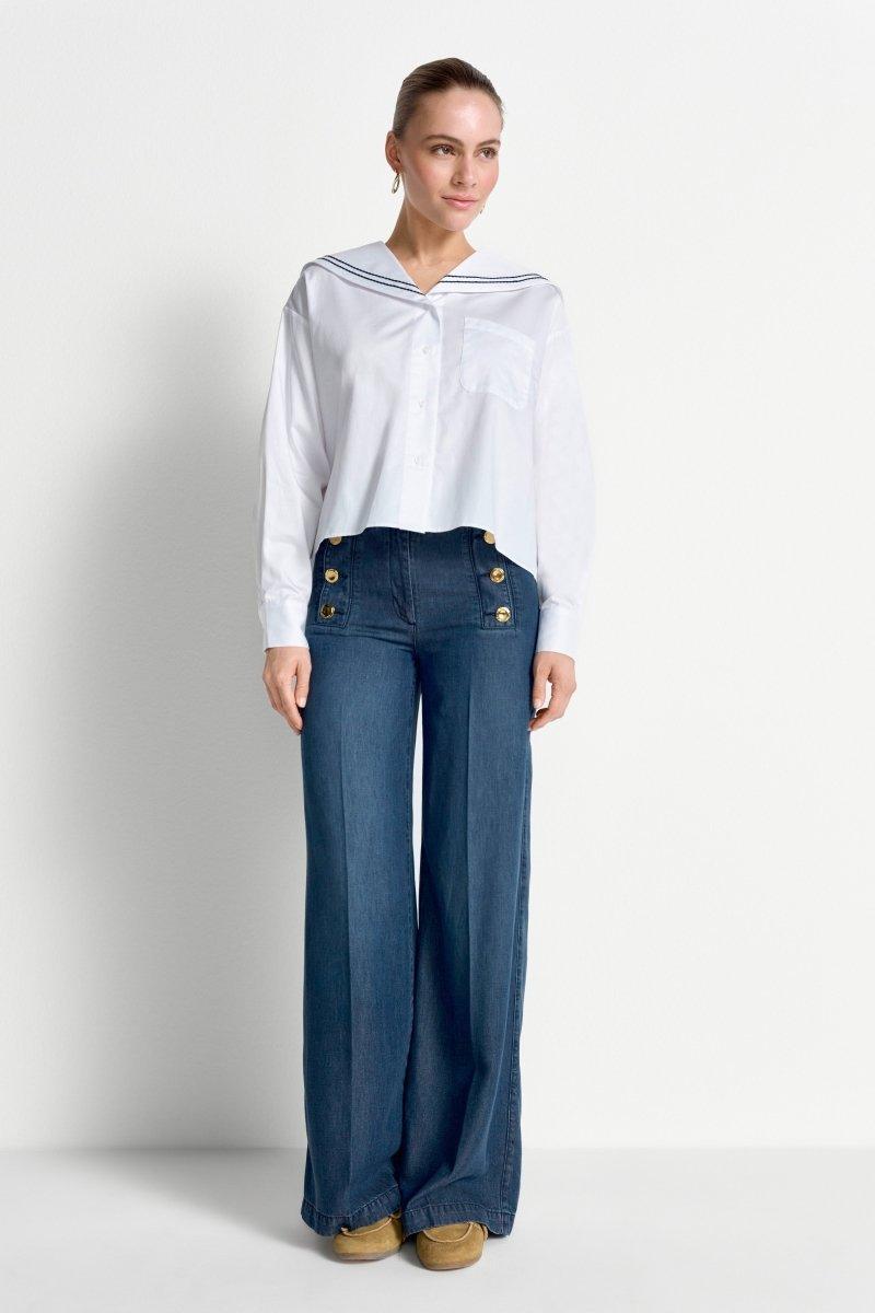 Bluse mit Matrosenkragen-Rich & Royal