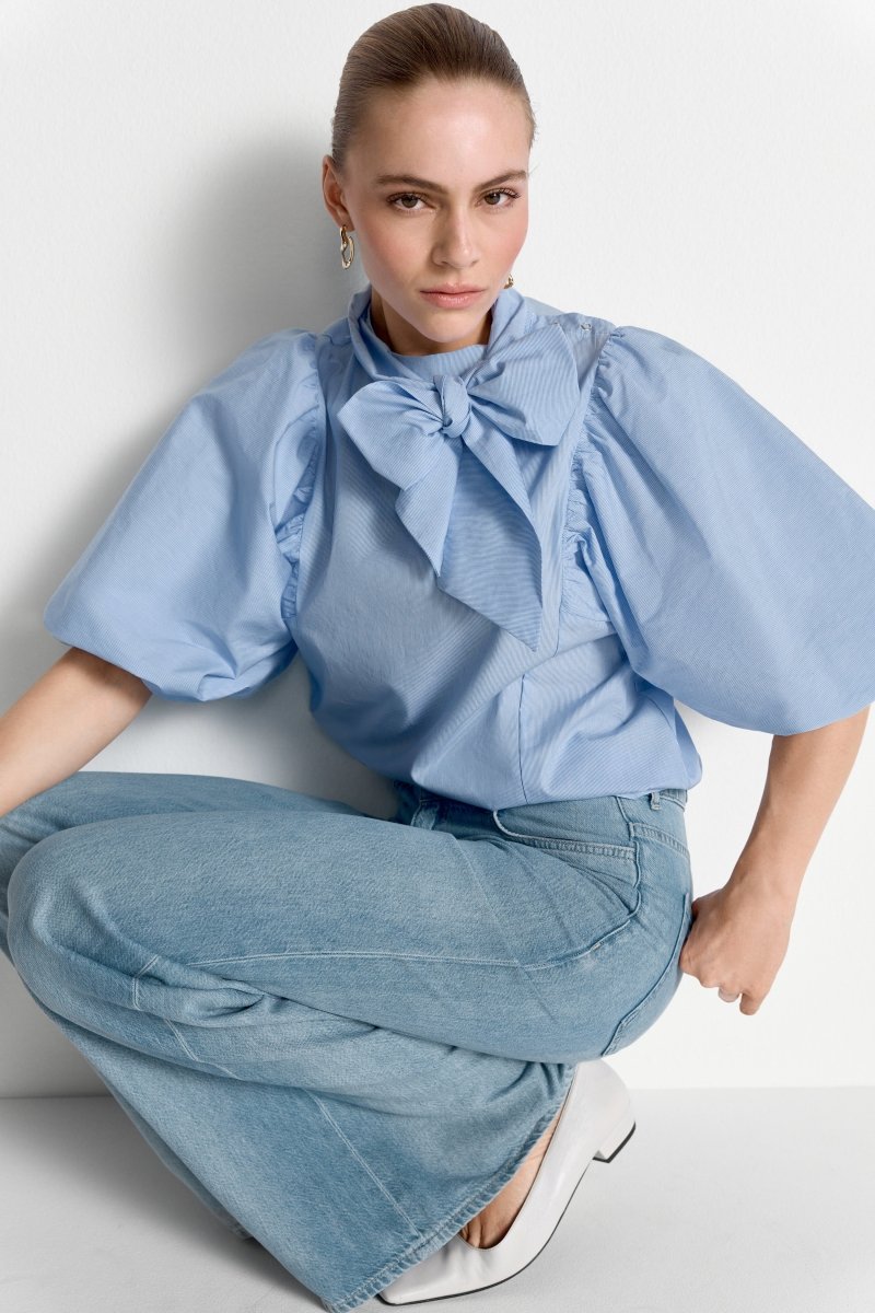 Bluse mit Schleifenkragen-Rich & Royal