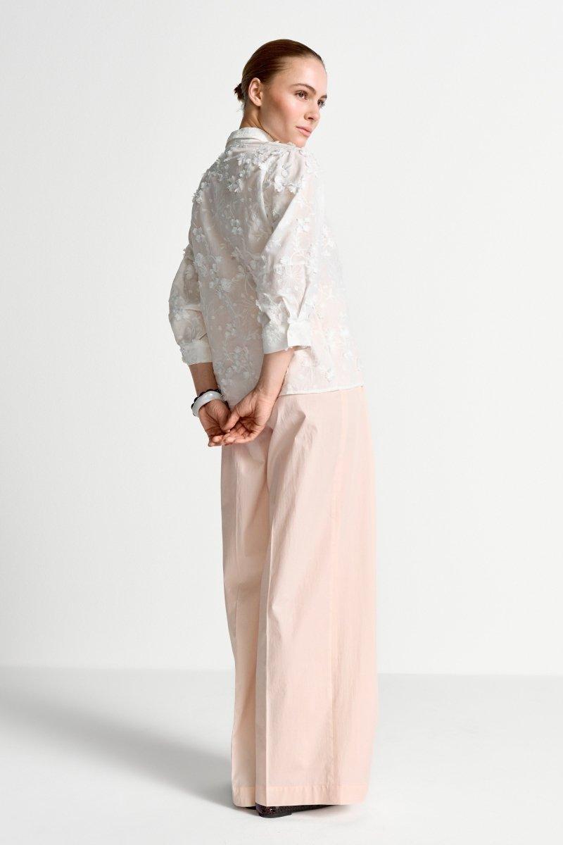 Baumwollbluse mit 3D-Stickerei-Rich & Royal