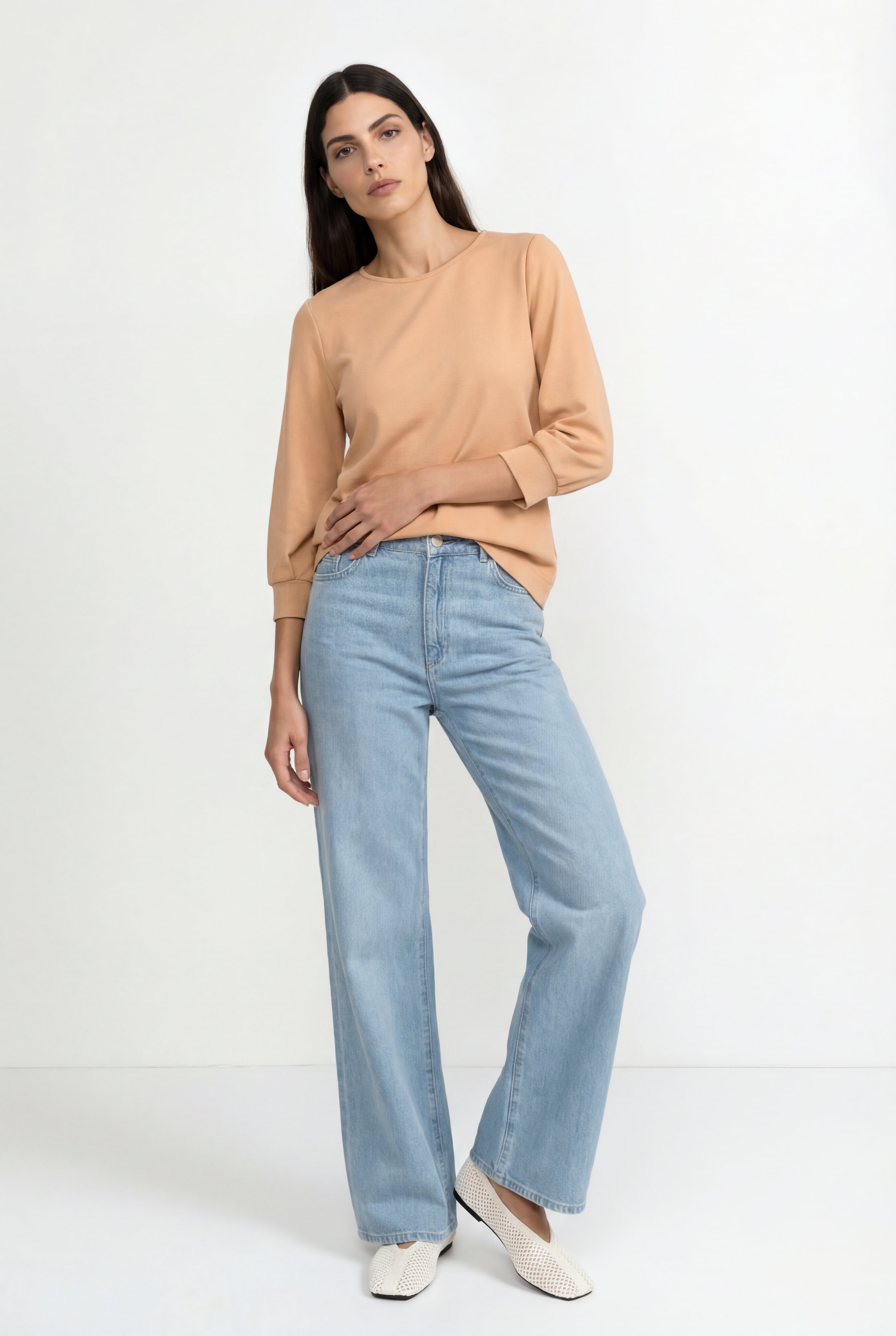 Jersey-Sweatshirt mit Puffärmeln-Rich & Royal