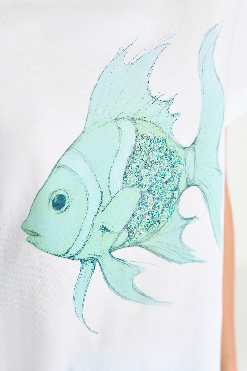 T-Shirt mit Print und Pailletten-Rich & Royal