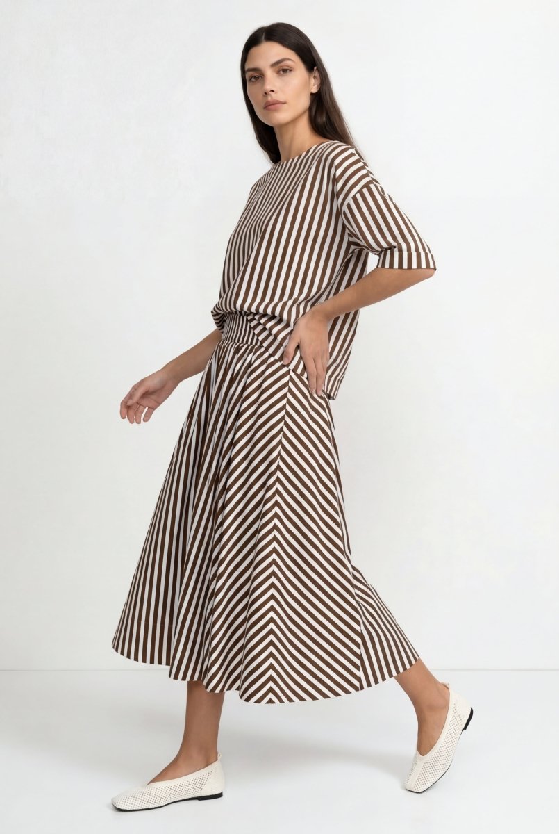 Gestreifter A-Linien-Rock-Rich & Royal