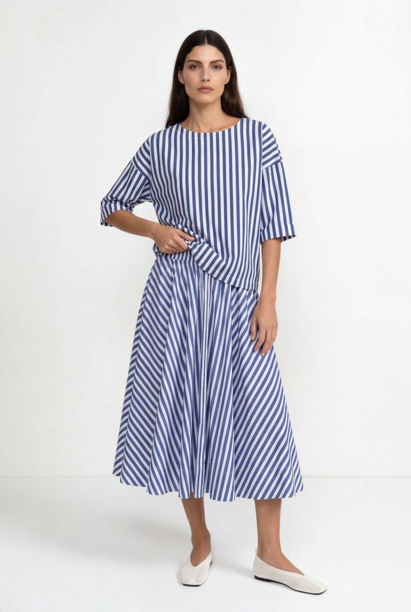 Gestreifter A-Linien-Rock-Rich & Royal