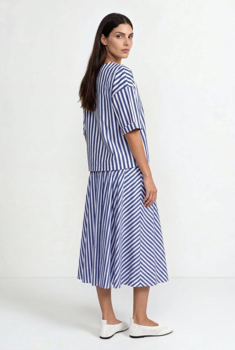 Gestreifter A-Linien-Rock-Rich & Royal