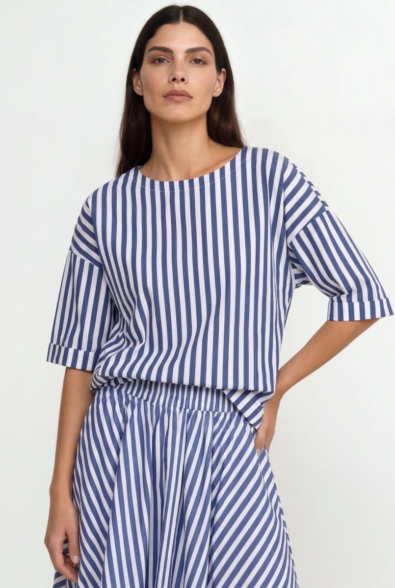 Gestreiftes Crop-Shirt-Rich & Royal