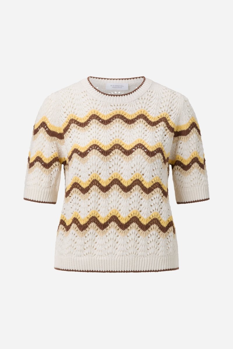 Kurzarm-Pullover mit Wellenmuster-Rich & Royal