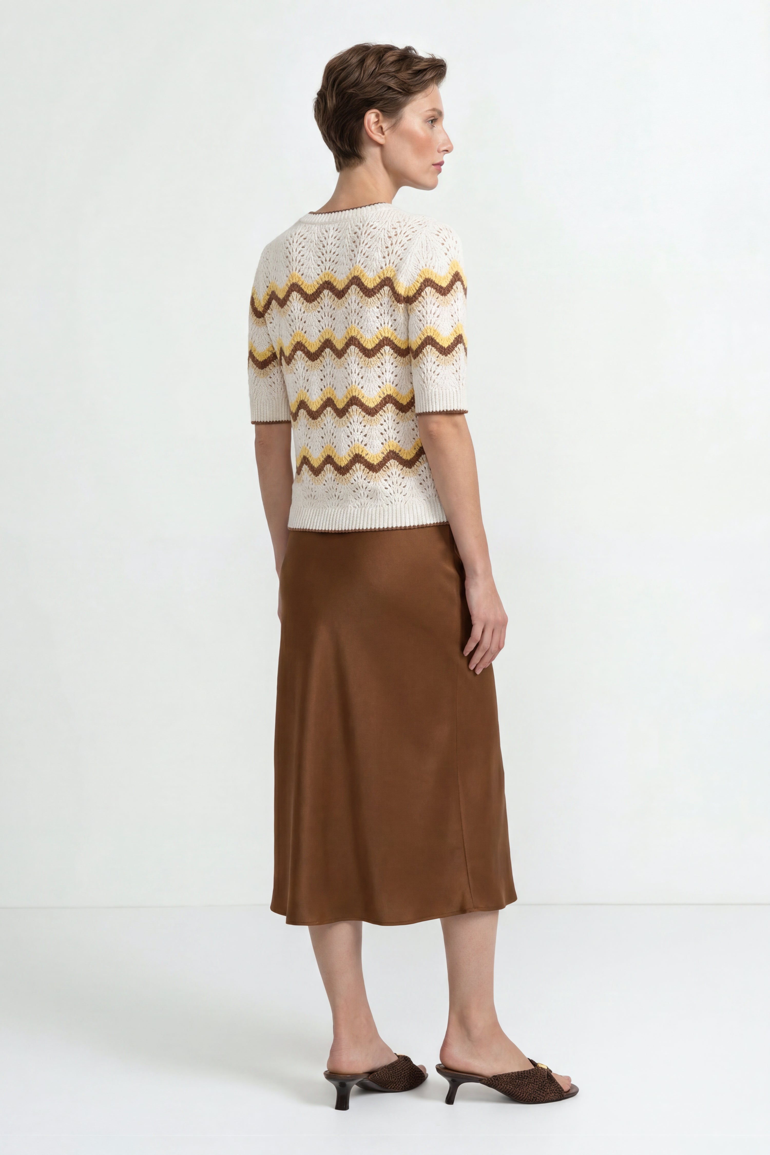 Kurzarm-Pullover mit Wellenmuster-Rich & Royal