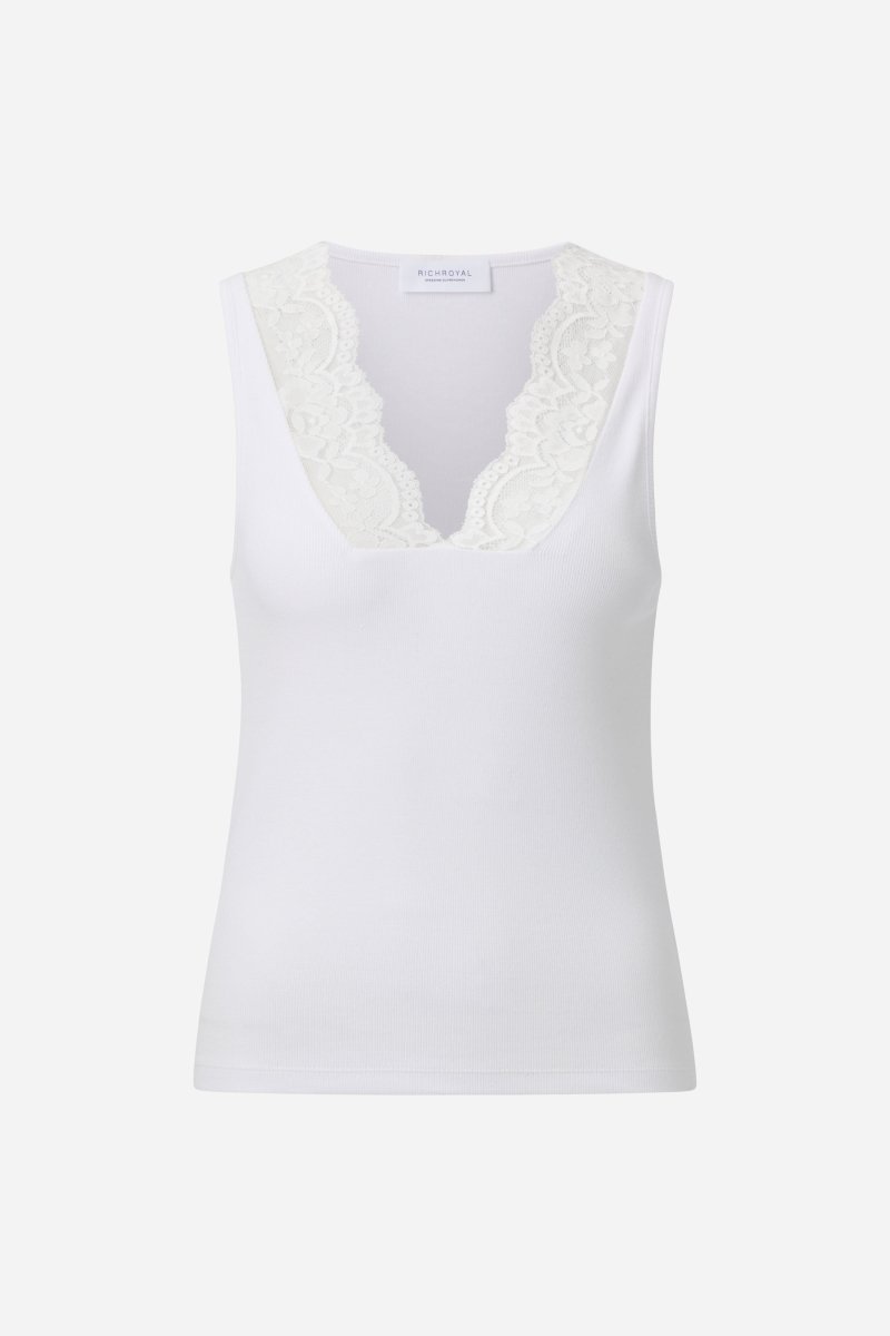 Figurbetontes Spitzentop aus Rippjersey-Rich & Royal