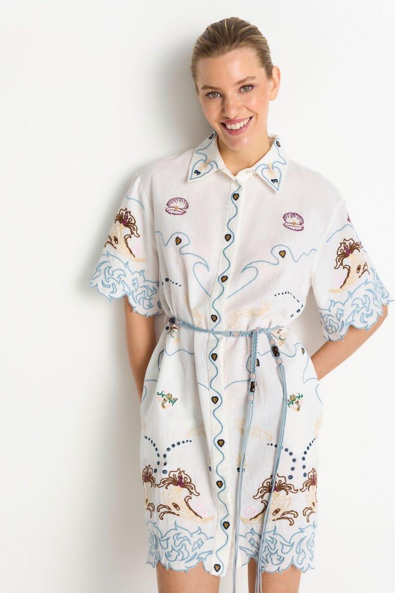 Hemdblusenkleid mit Muschelstickerei-Rich & Royal