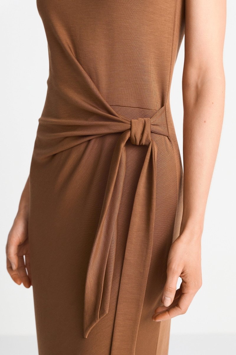Ärmelloses Maxikleid mit Raffung-Rich & Royal