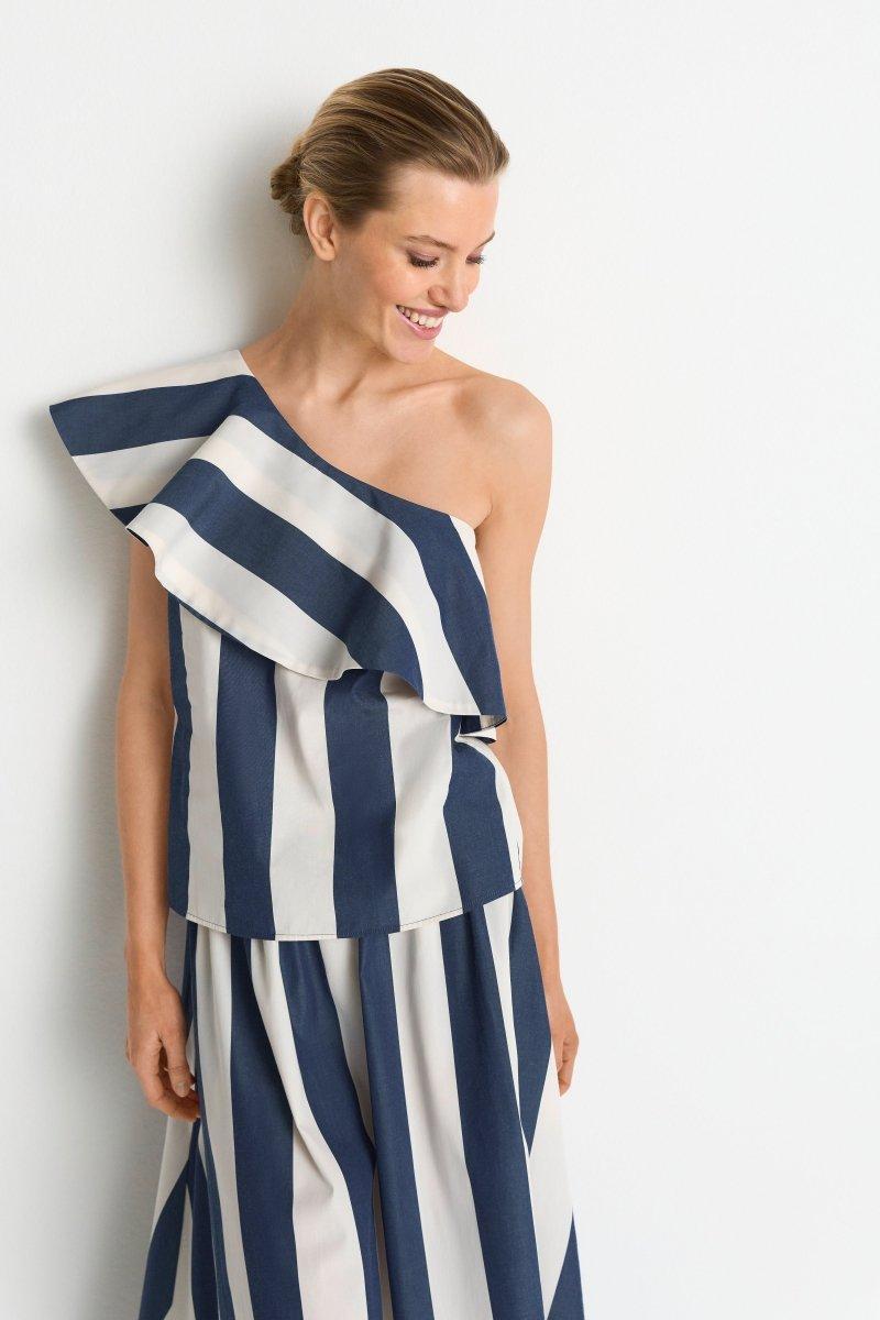 Gestreiftes One-Shoulder-Top-Rich & Royal
