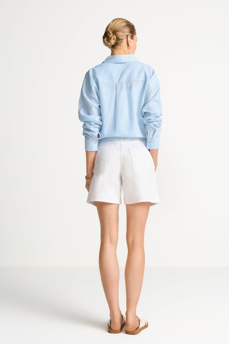 Weiße Denim-Shorts-Rich & Royal