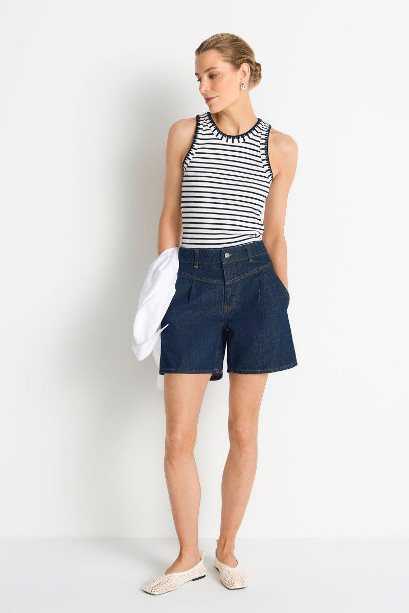 Dunkelblaue Denim-Shorts-Rich & Royal