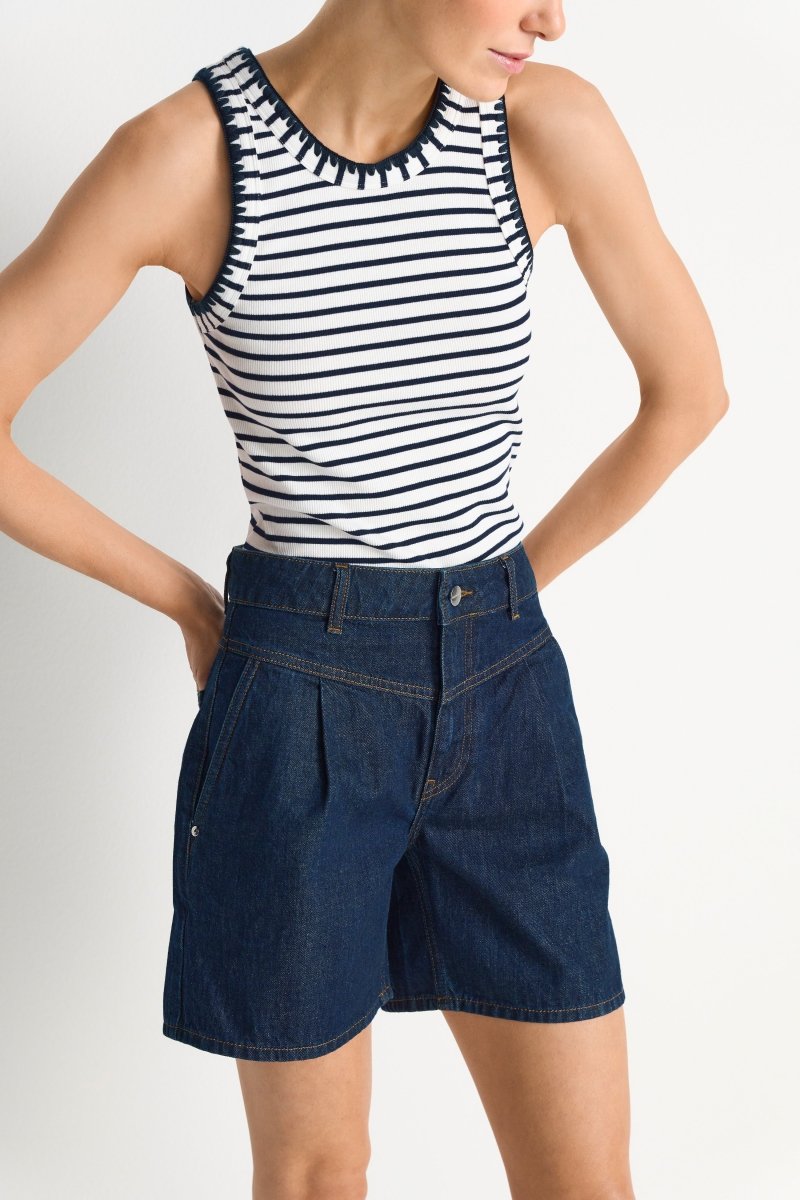 Dunkelblaue Denim-Shorts-Rich & Royal