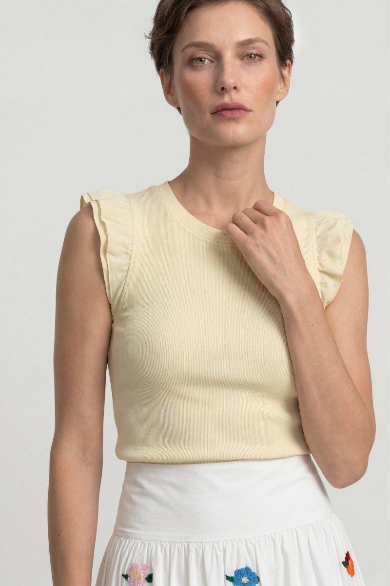 Organic Rib Volant Top-Rich & Royal