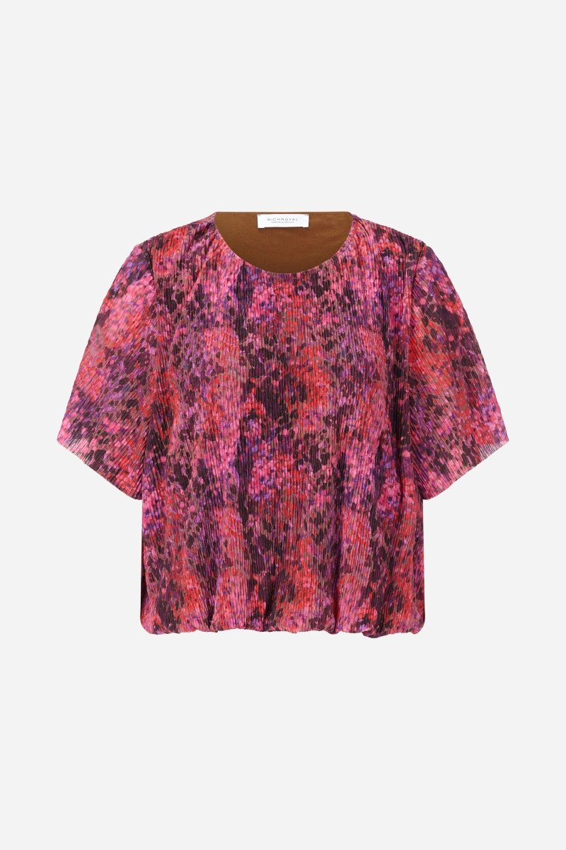 Plissee-Shirt mit Print-Rich & Royal