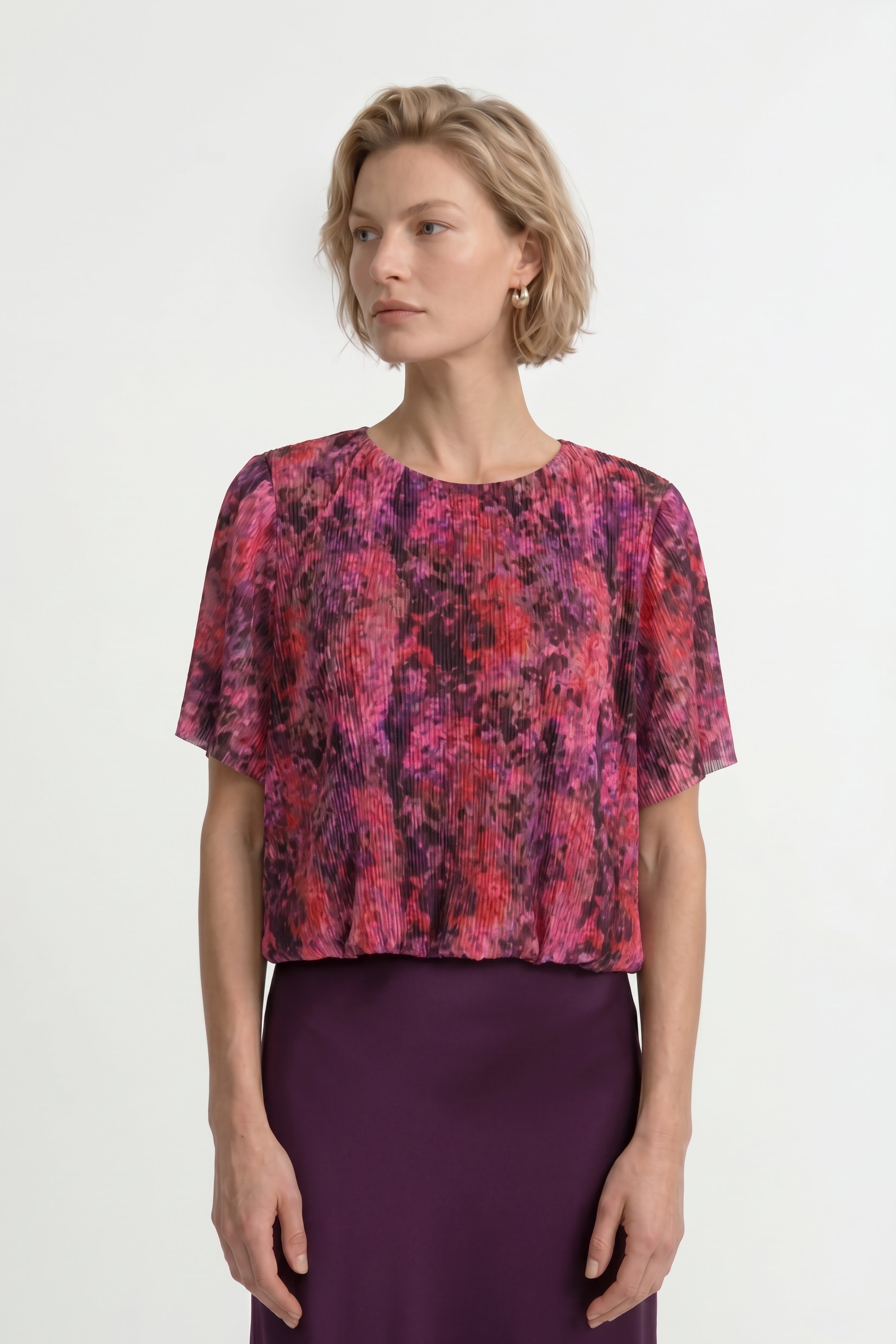 Plissee-Shirt mit Print-Rich & Royal