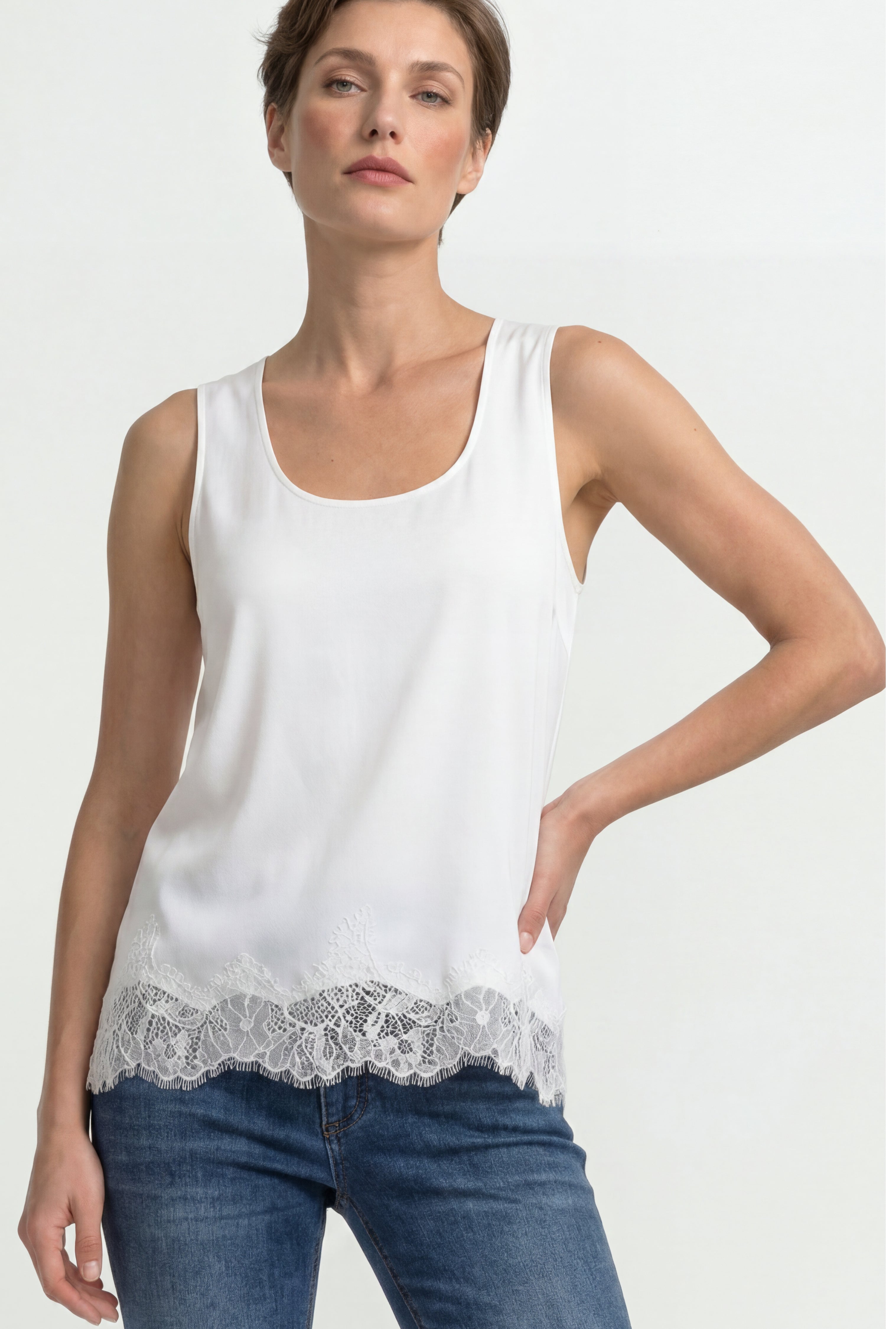 Satin Top mit Spitze-Rich & Royal