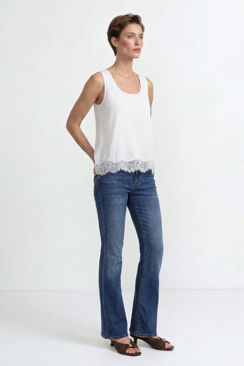 Satin Top mit Spitze-Rich & Royal