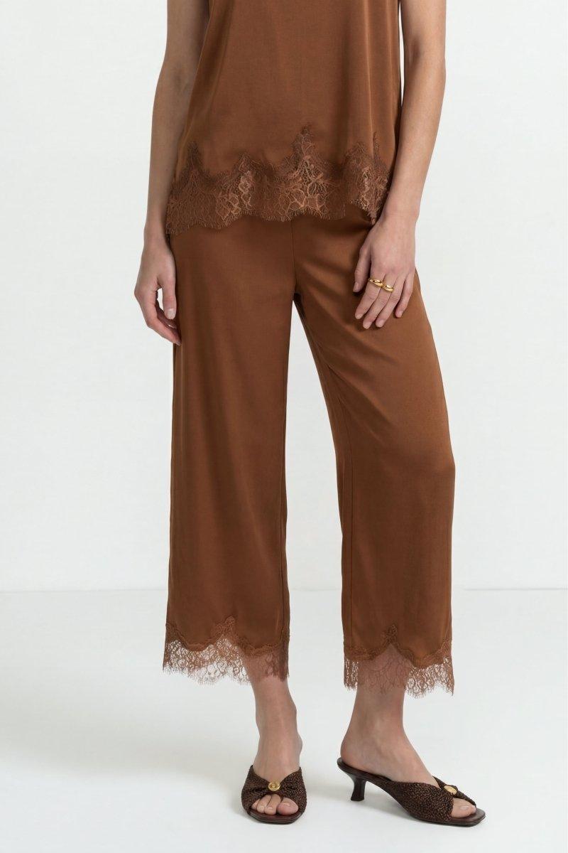 Culotte aus Satin mit Spitze-Rich & Royal