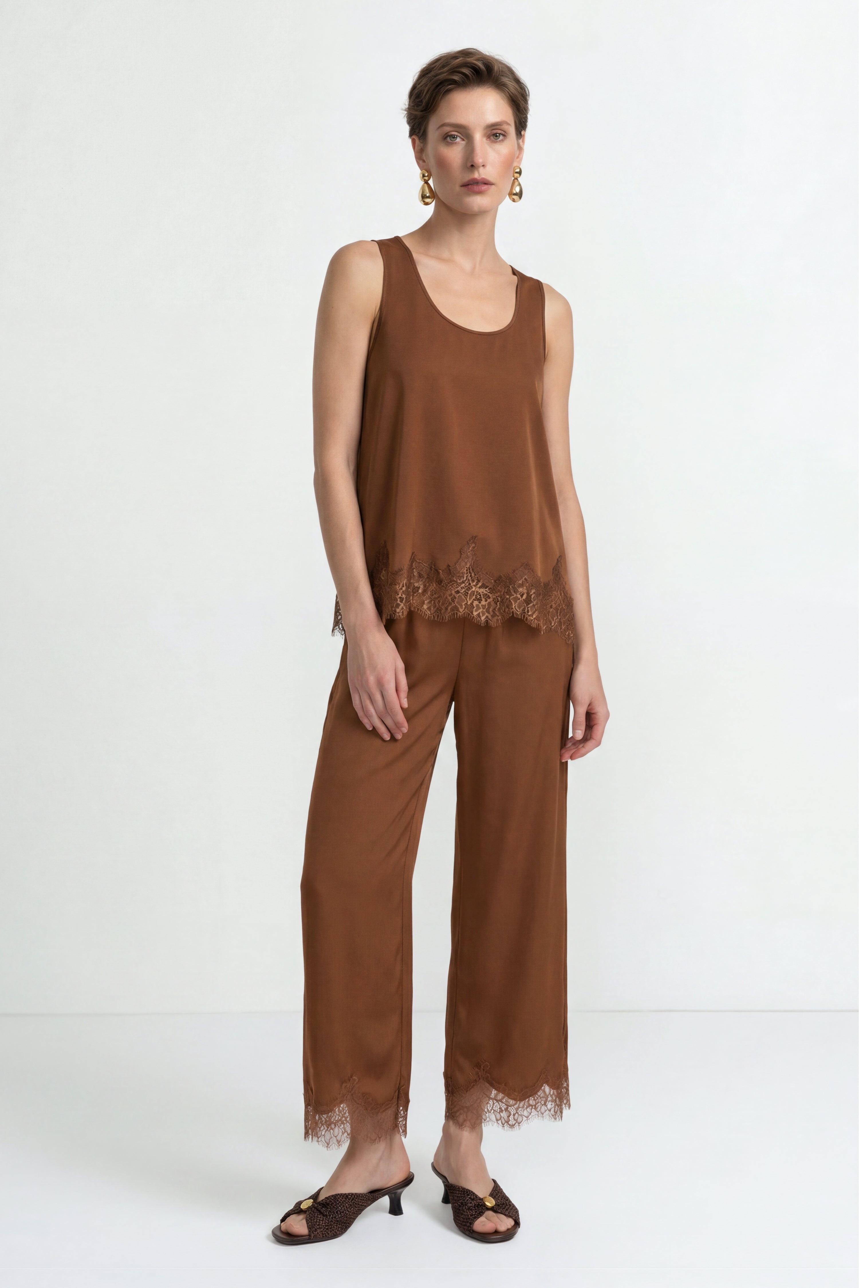 Culotte aus Satin mit Spitze-Rich & Royal
