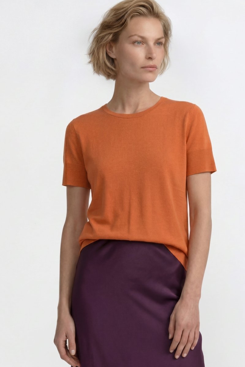 T-Shirt mit gerippten Ärmelabschlüssen-Rich & Royal