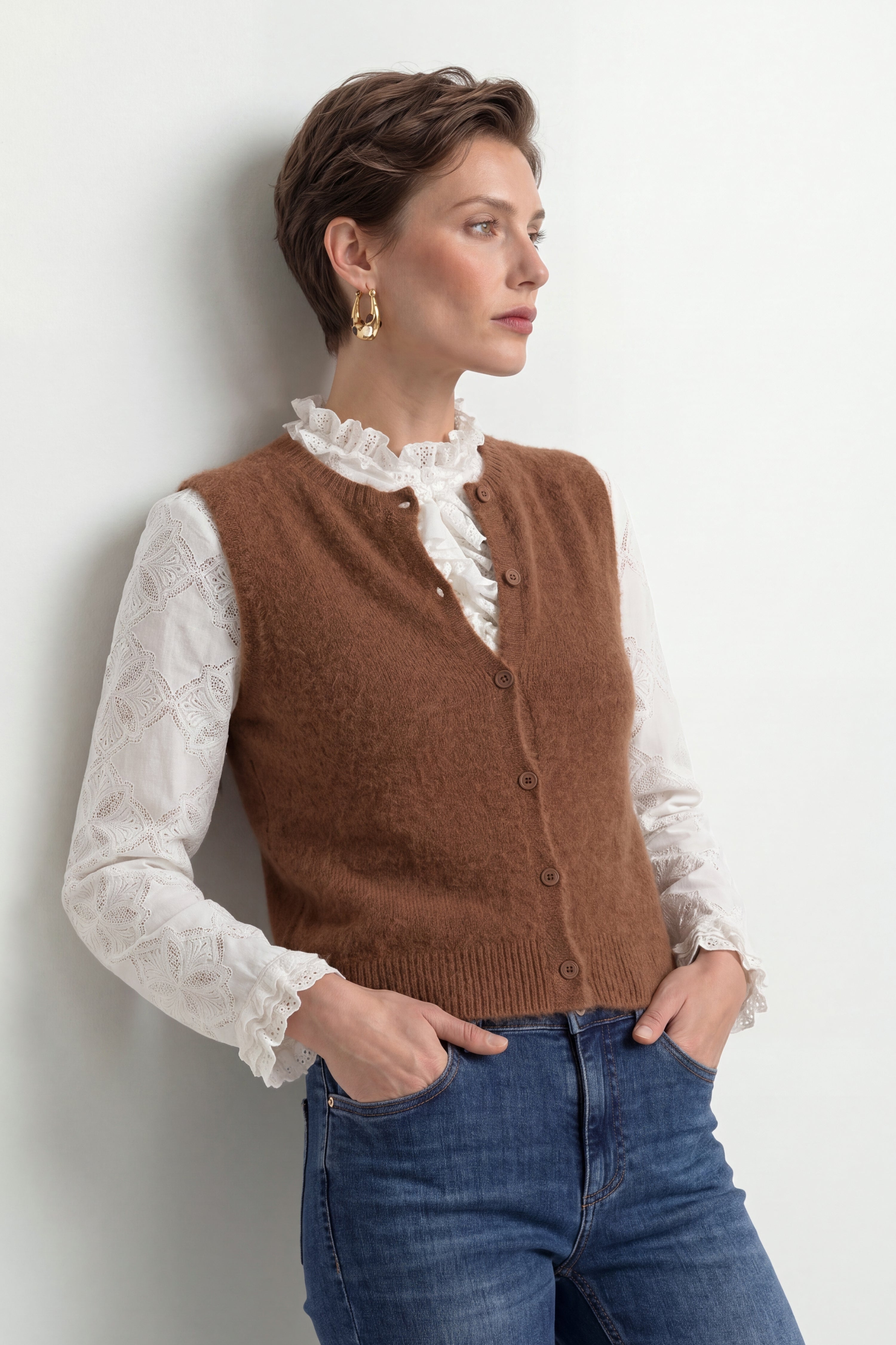 Strickweste mit Knöpfen-Rich & Royal