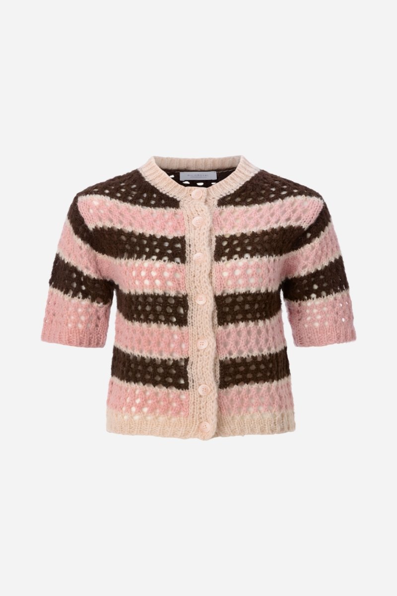 Gestreifter Cardigan aus Alpaka-Mix-Rich & Royal