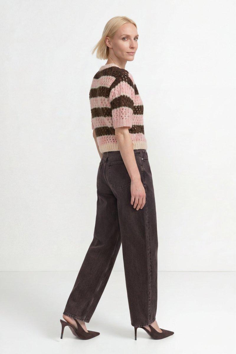 Gestreifter Cardigan aus Alpaka-Mix-Rich & Royal