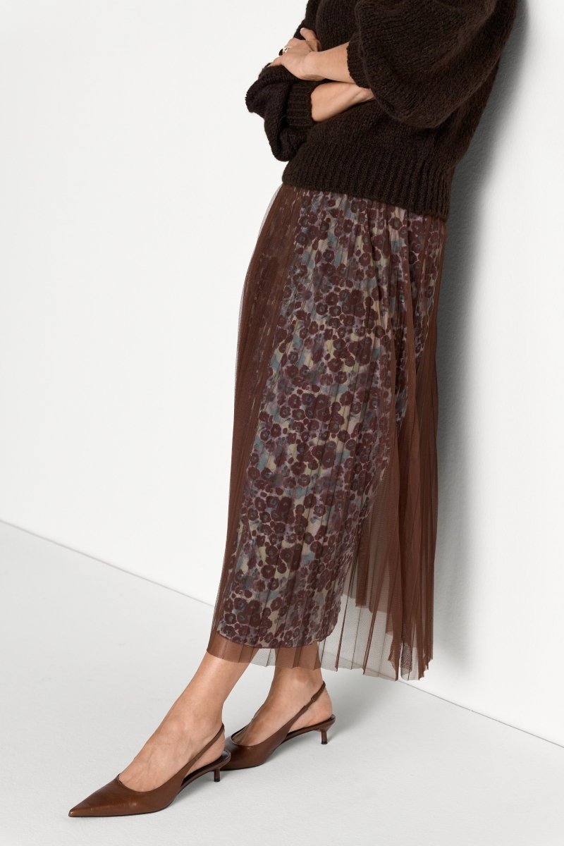 Plisseerock mit Tüll-Overlay Midi-Rich & Royal