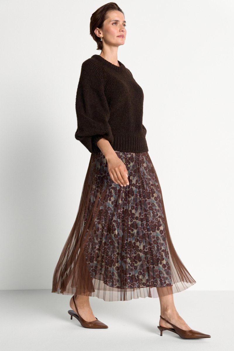 Plisseerock mit Tüll-Overlay Midi-Rich & Royal