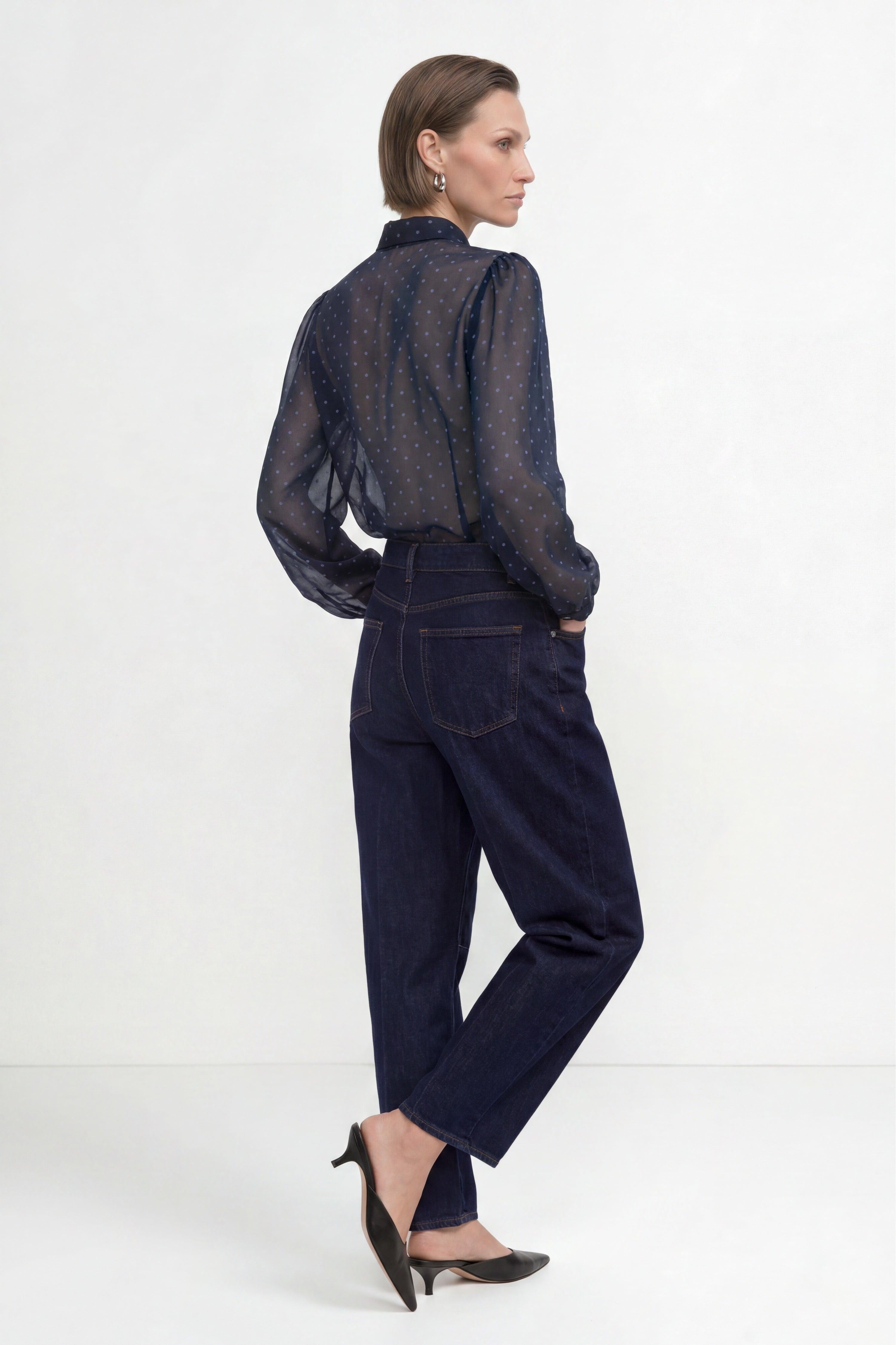 Schluppenbluse mit Punkte-Print-Rich & Royal