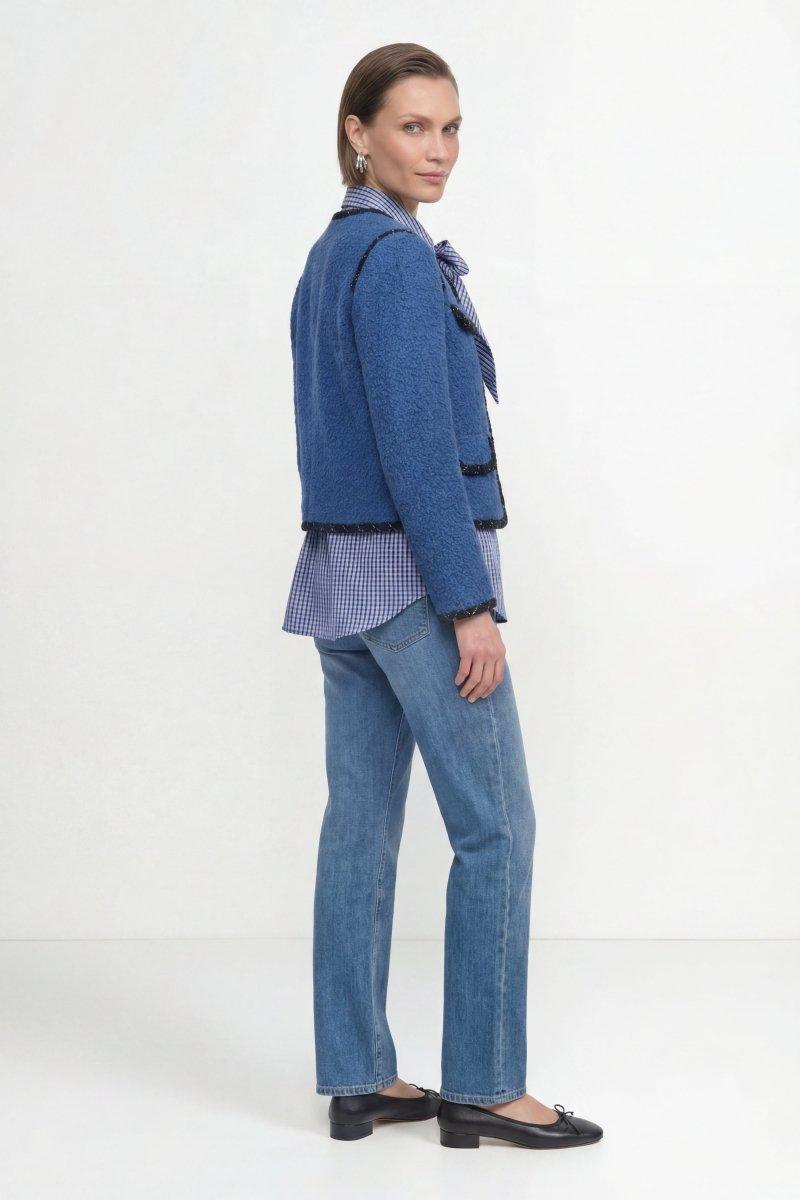 Bouclé-Blazer mit Zierborten-Rich & Royal