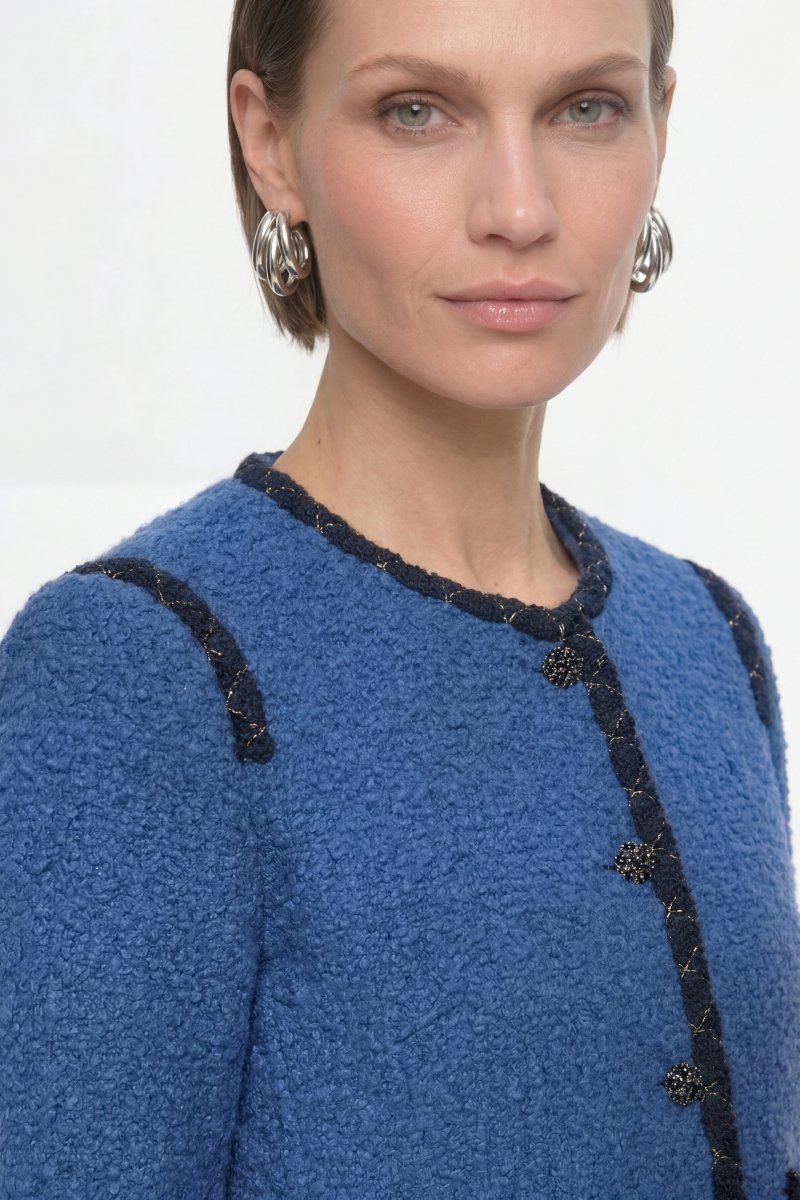 Bouclé-Blazer mit Zierborten-Rich & Royal