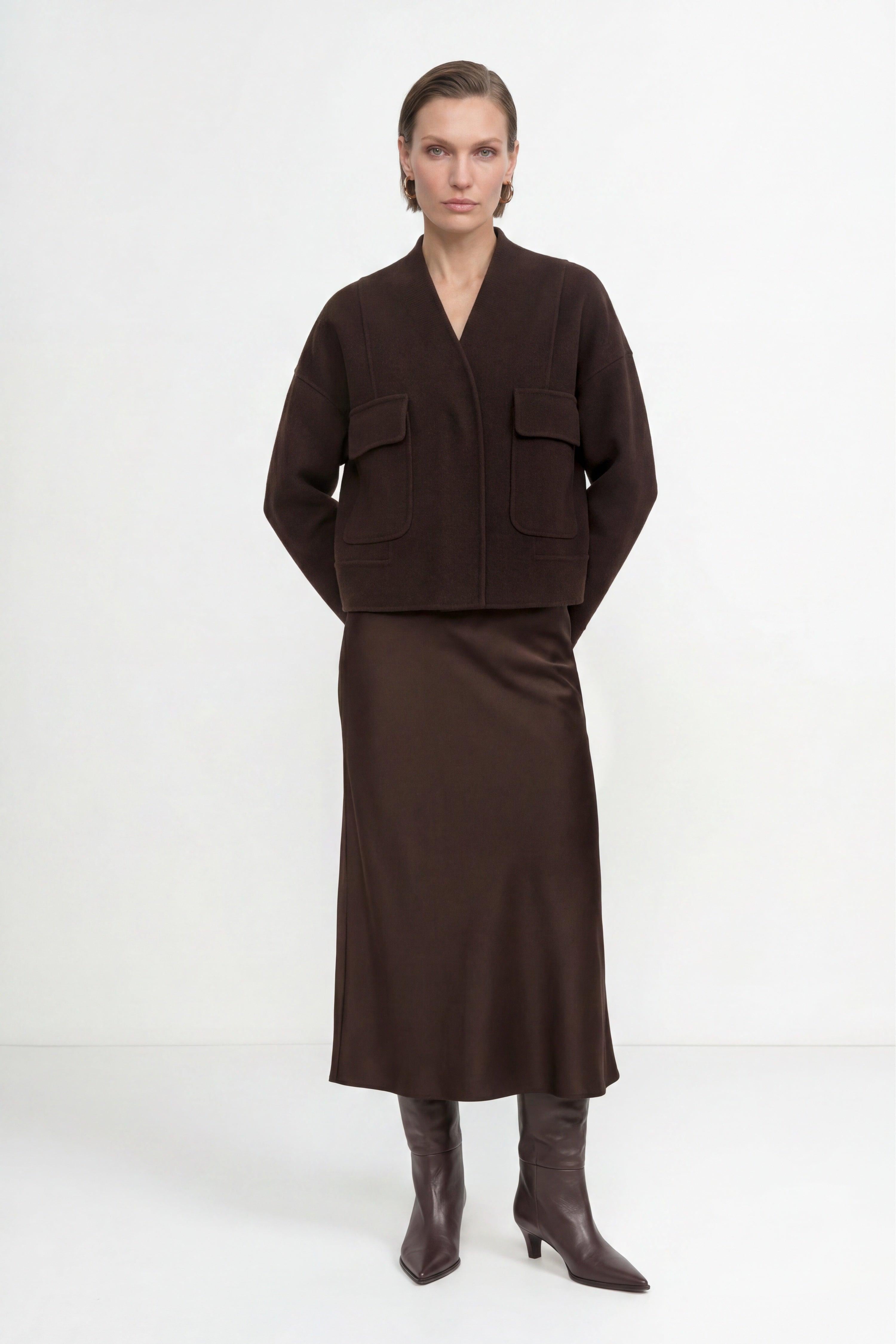 Cropped Wolljacke in Boxy-Fit-Rich & Royal