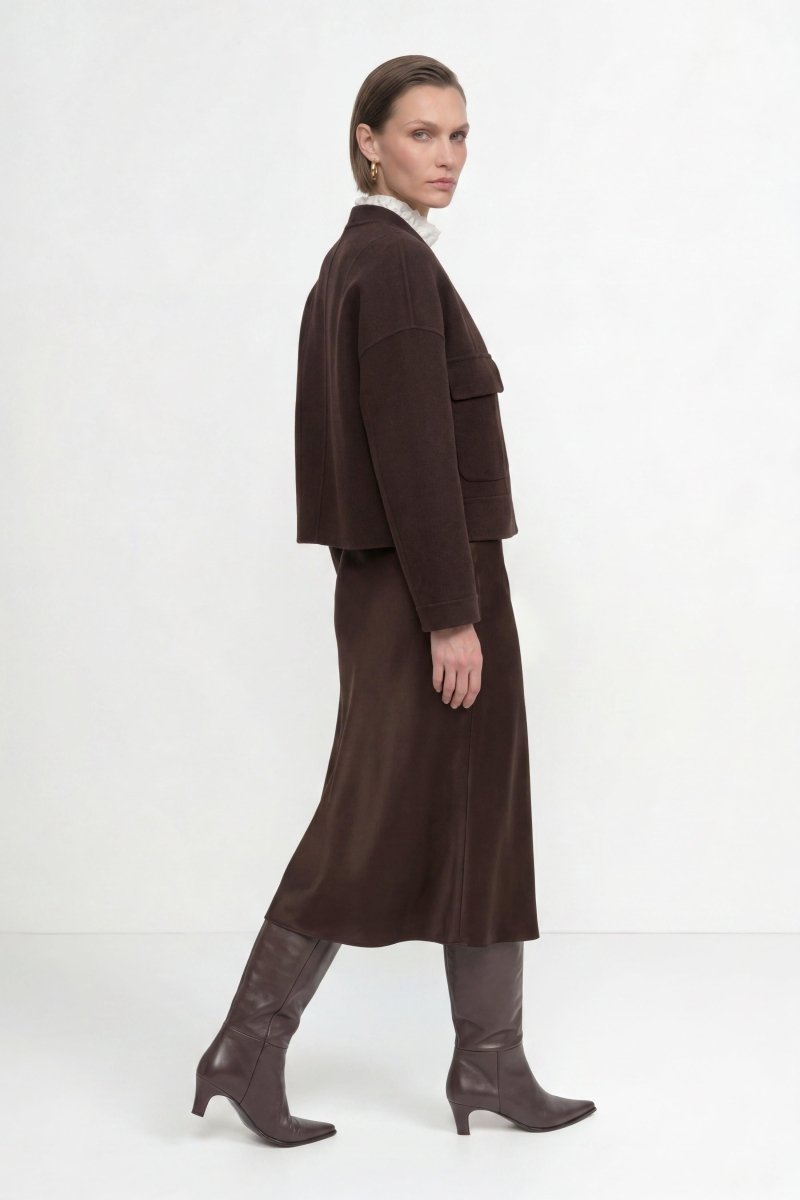 Cropped Wolljacke in Boxy-Fit-Rich & Royal
