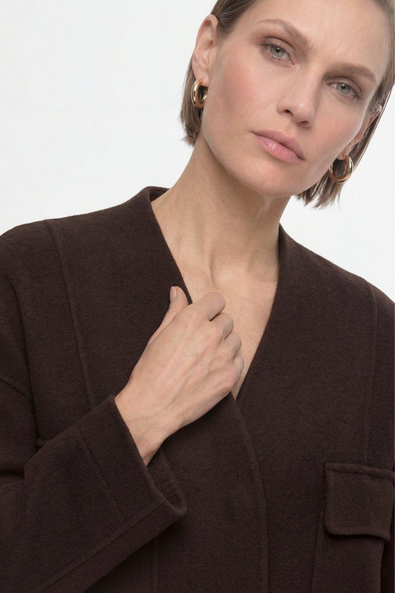 Cropped Wolljacke in Boxy-Fit-Rich & Royal