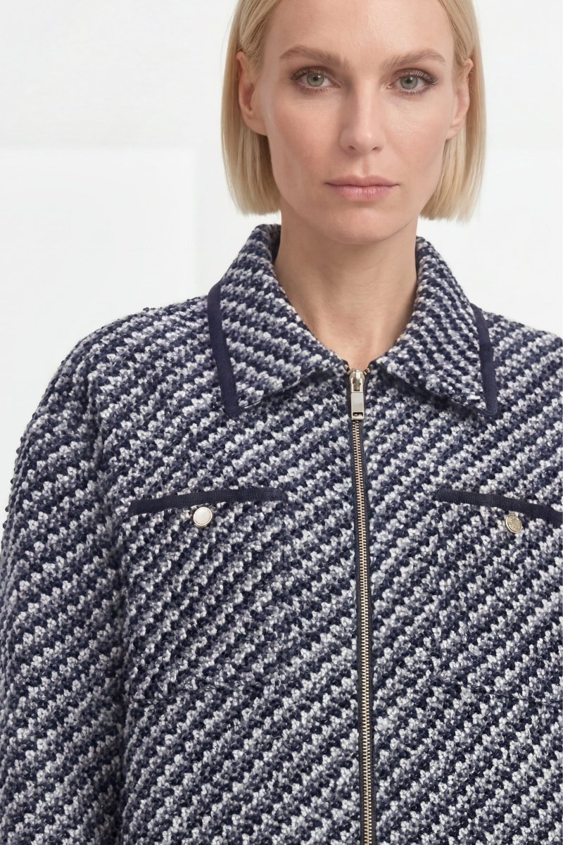 Tweed-Blouson mit Hahnentritt-Muster-Rich & Royal