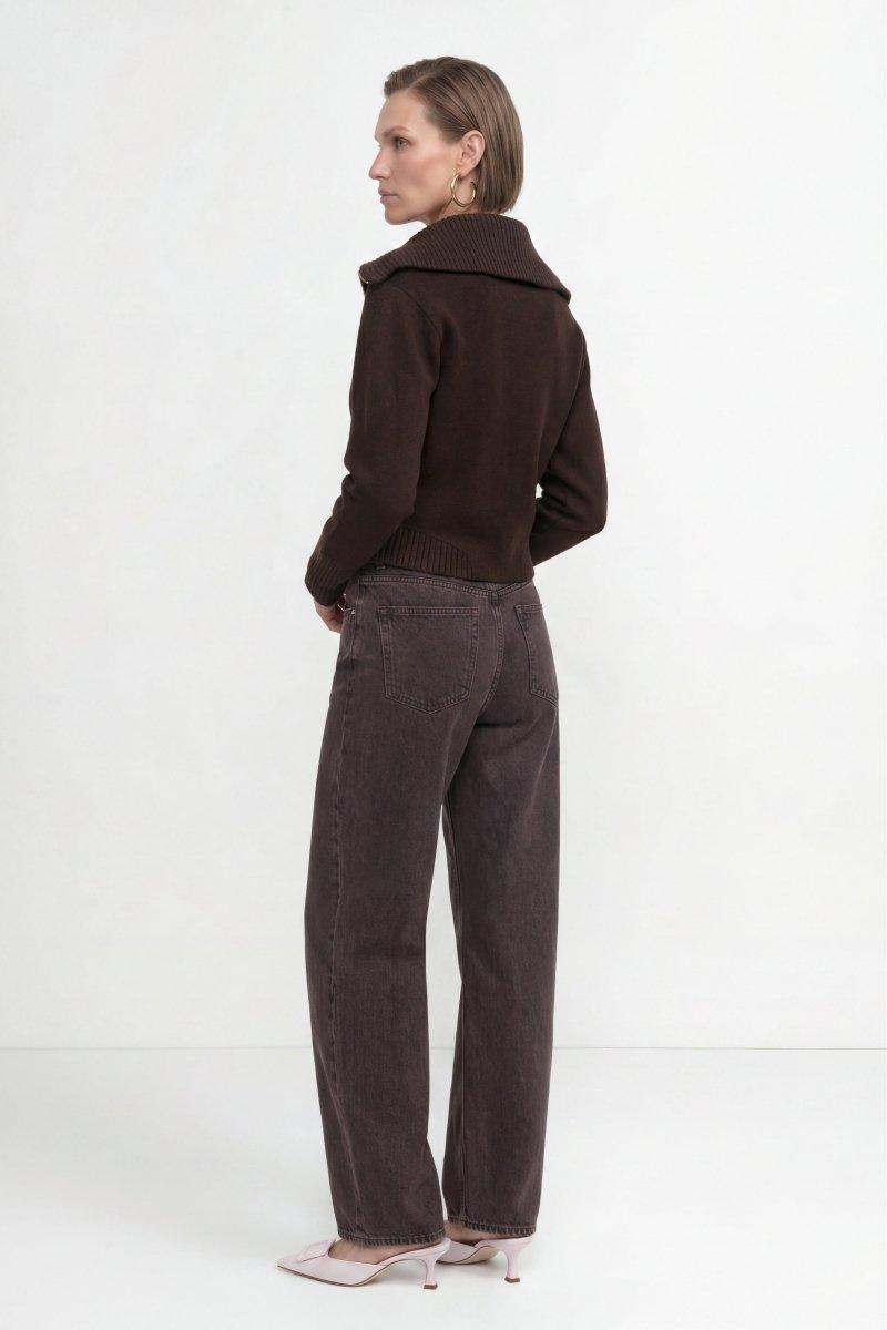 Baumwoll-Denim in Barrel-Fit-Rich & Royal