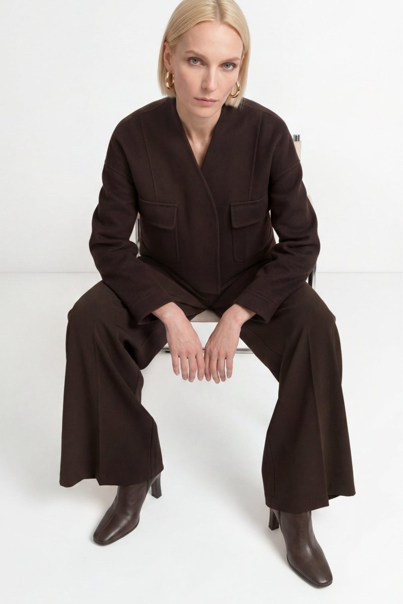 Wide-Leg Bundfaltenhose-Rich & Royal