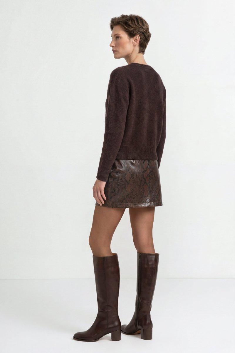Cropped Pullover mit U-Boot-Ausschnitt-Rich & Royal