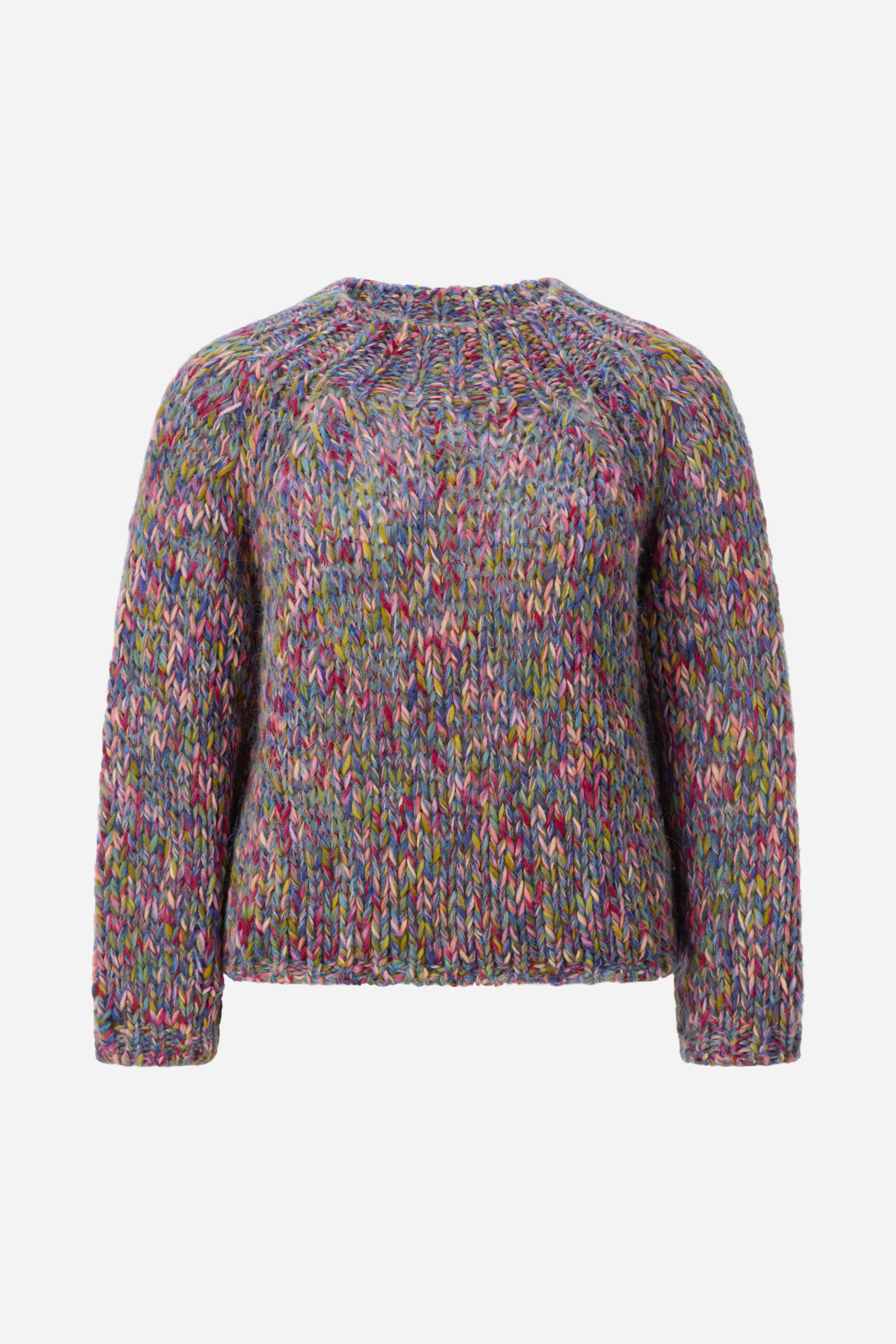 Grobstrick-Pullover in Melange-Optik-Rich & Royal