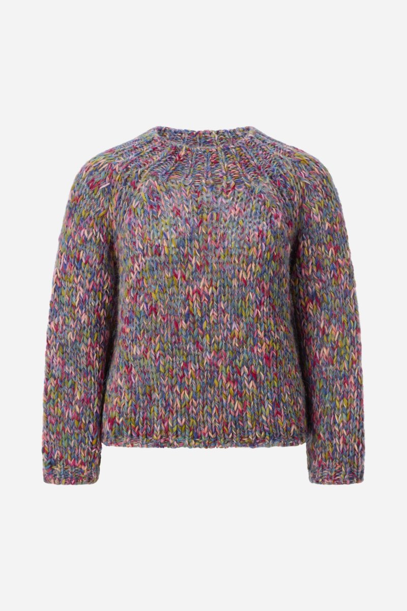 Grobstrick-Pullover in Melange-Optik-Rich & Royal