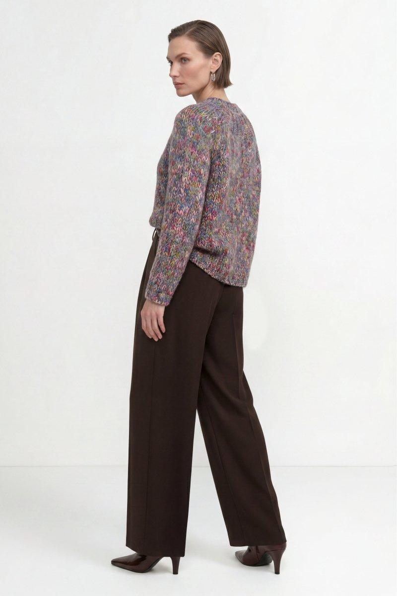 Grobstrick-Pullover in Melange-Optik-Rich & Royal