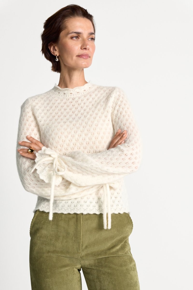 Ajour-Strickpullover mit Stehkragen-Rich & Royal