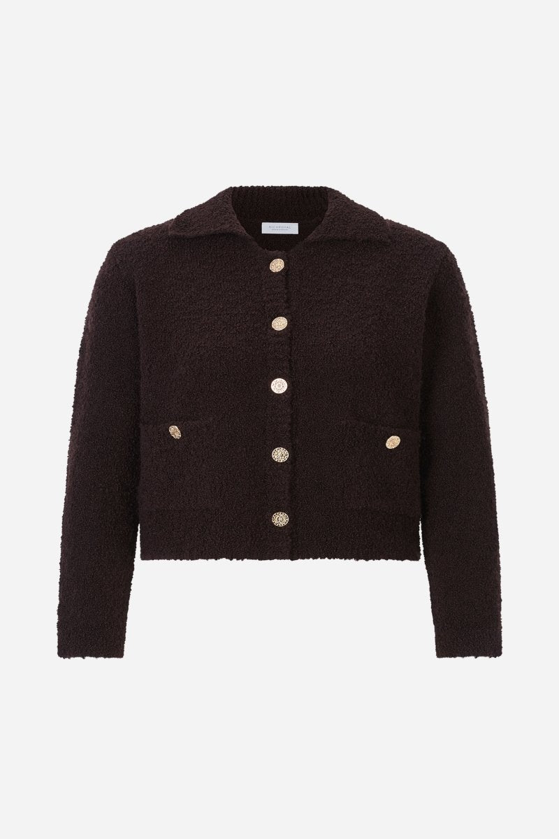 Bouclé-Cardigan mit Polokragen-Rich & Royal