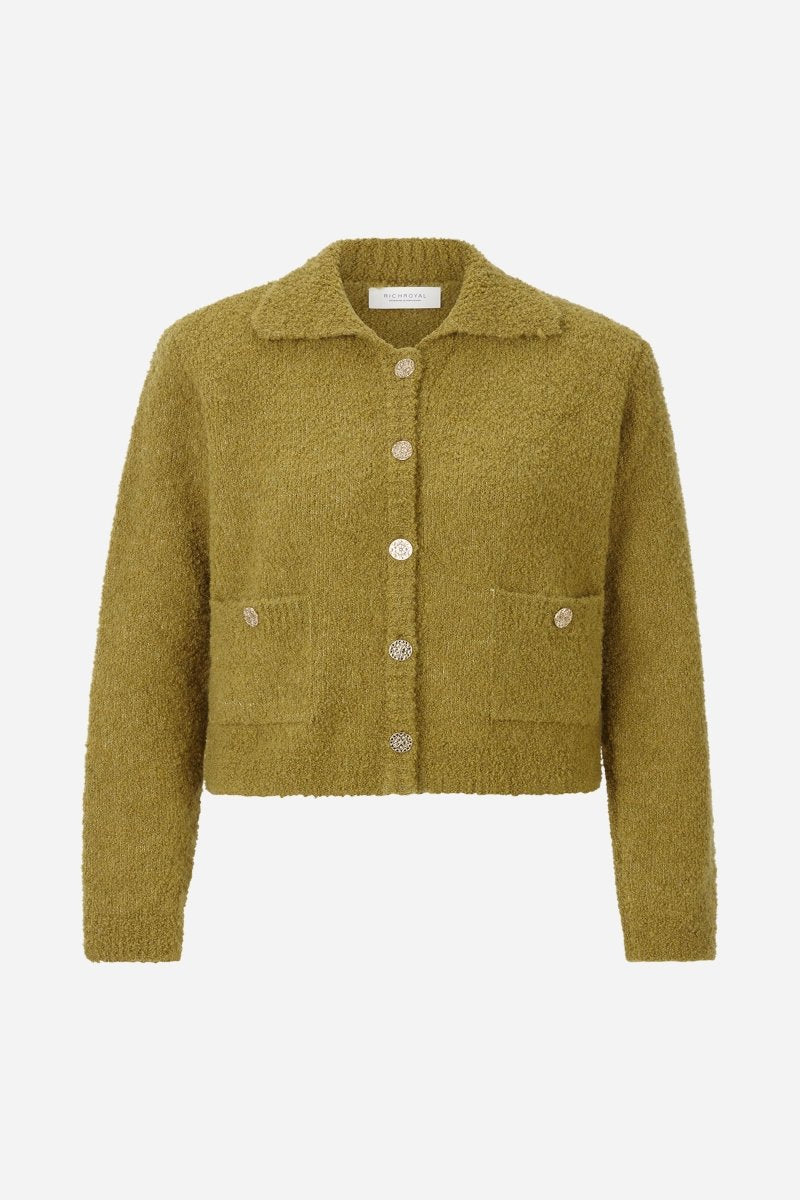 Bouclé-Cardigan mit Polokragen-Rich & Royal
