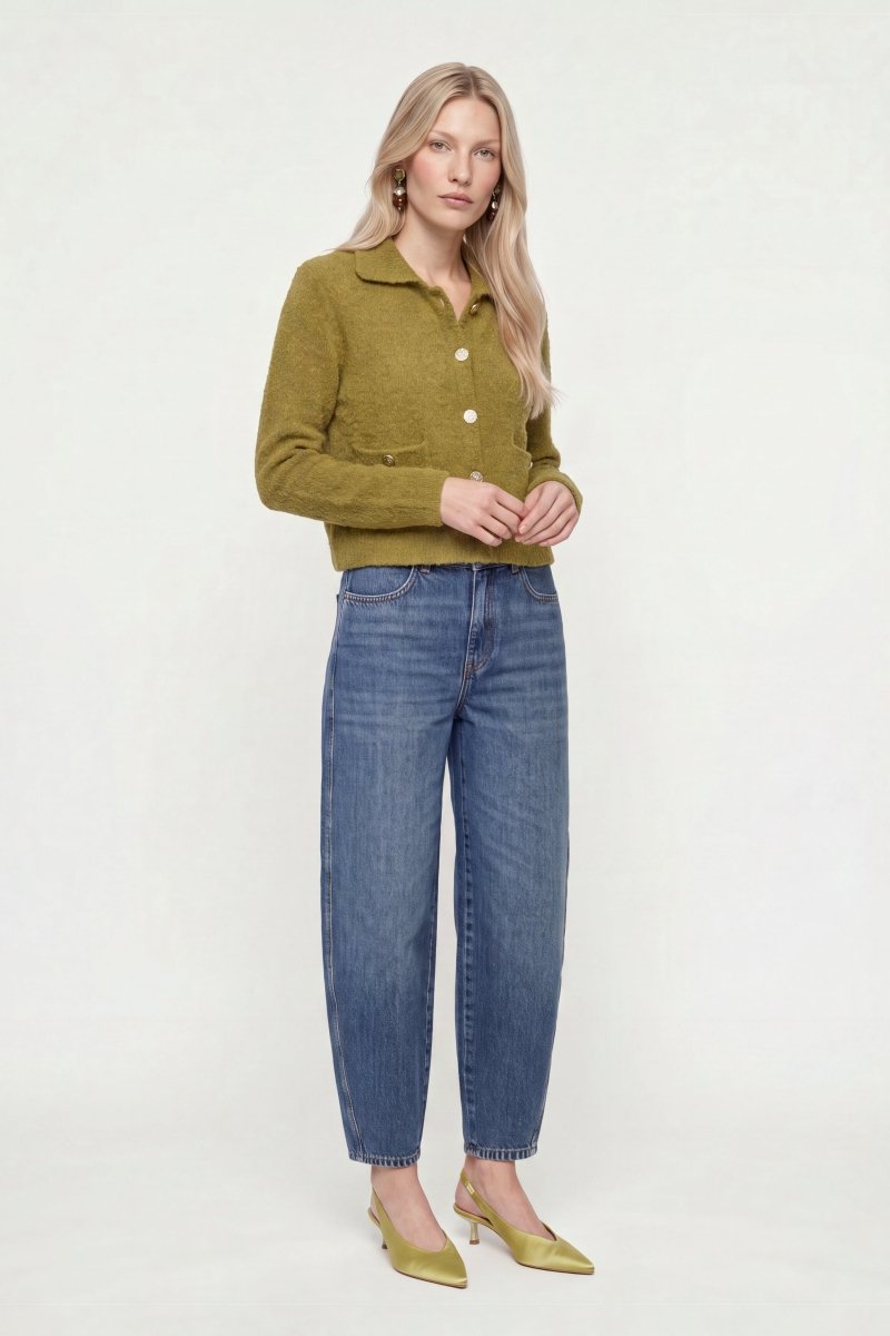 Bouclé-Cardigan mit Polokragen-Rich & Royal